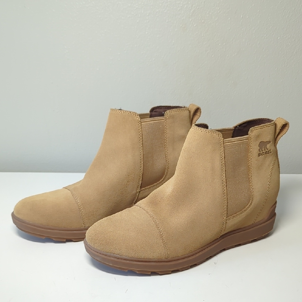 Sorel EVIE II Chelsea Boots – Tan Beige Suede| Size 11 - Picture 2 of 10
